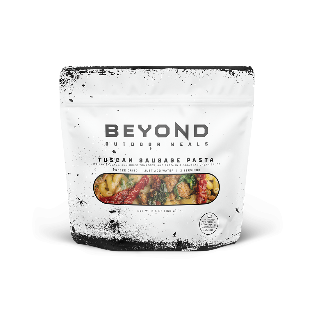 Tuscan Sausage Pasta Pouch by Beyond Outdoor Meals (2 servings, 710 calories) (7476274036876)