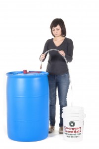 Siphon water from larger containers into portable containers