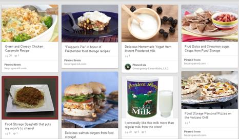 Pinterest Food Storage Recipes board
