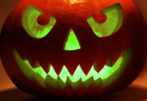 Make a creepy Jack-O-Lantern with the most basic of emergency supplies: the humble glow stick - Halloween
