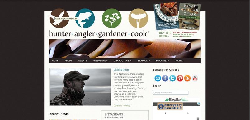 Hunter, Angler, Gardner, Cook--Website Review