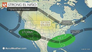 El Niño Winter Map - AccuWeather