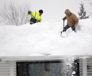 Snow on Roof - Boston Globe