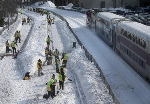 Snow on Tracks - Boston Globe
