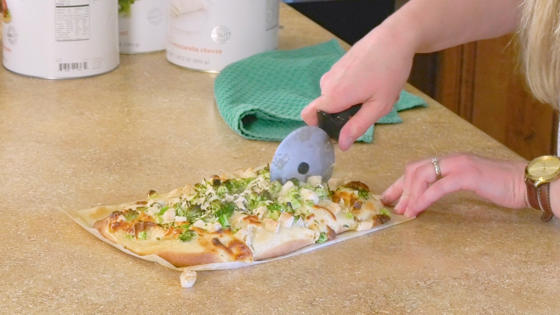 Chicken Broccoli Alfredo Flatbread Recipe with Chelsey Crockett - Be Prepared - Emergency Essentials