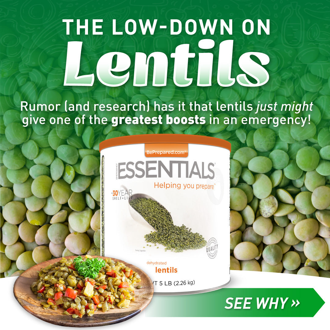 Emergency Essentials® Lentils Large #10 Can