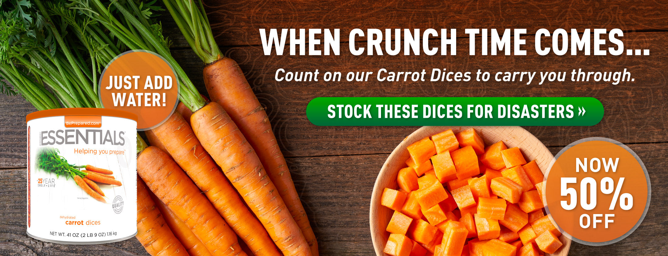 Stock Carrot Dices to carry you through disaster, now 50% off!