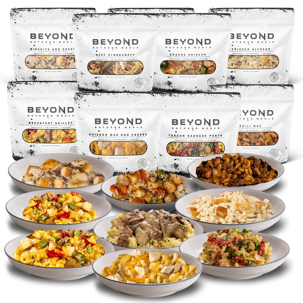 72 Hour Kit ~ Premium Gourmet Meals (9 Pouches, 18 servings) by Beyond Outdoor Meals (7422894702732)