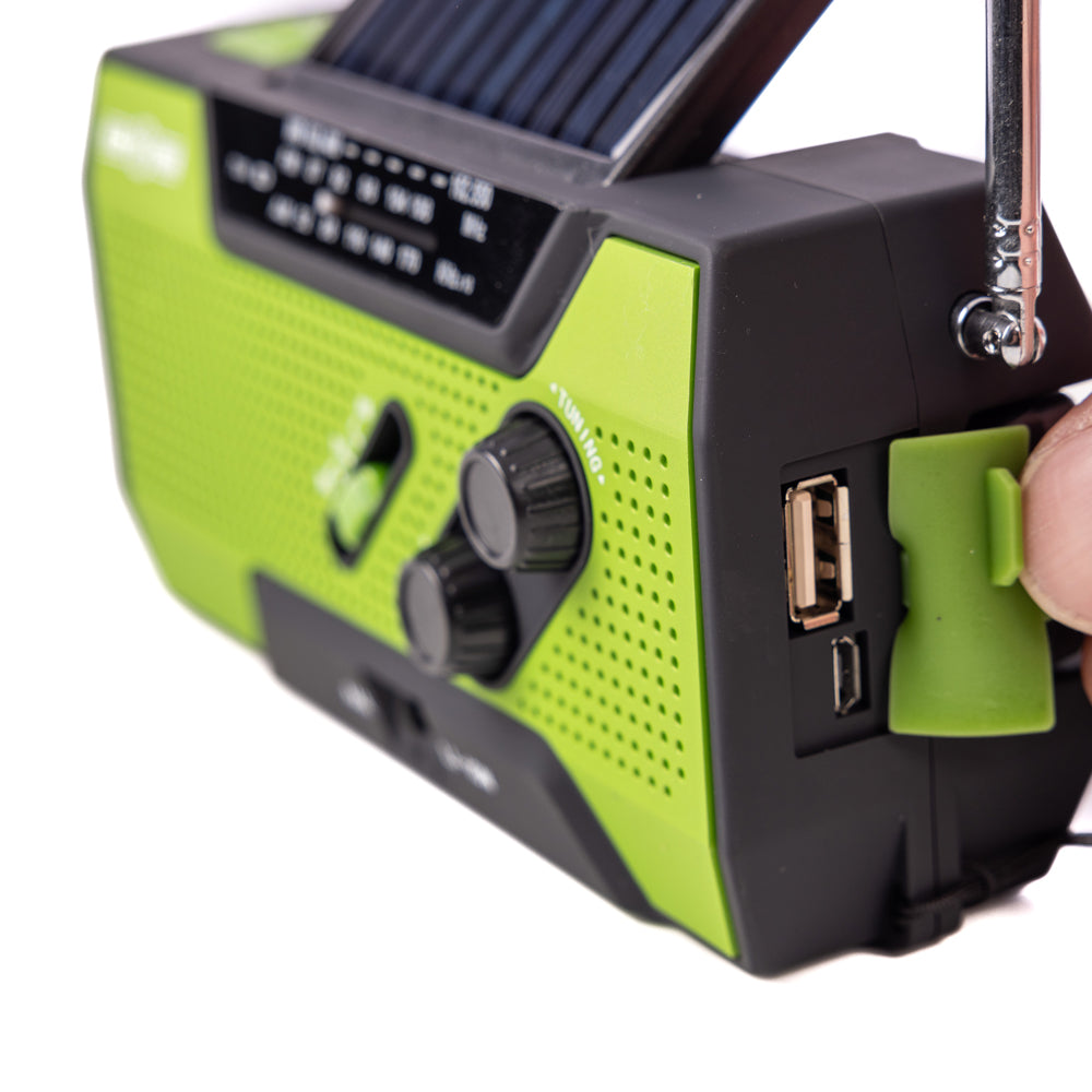 Solar Flashlight & AM/FM/Weather Radio w/ Hand Crank