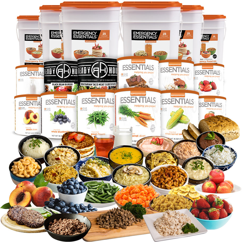 ULTIMATE 3-Month Emergency Food Kit (w/Added Beef, Chicken, Milk, Fruits, Veggies & More)