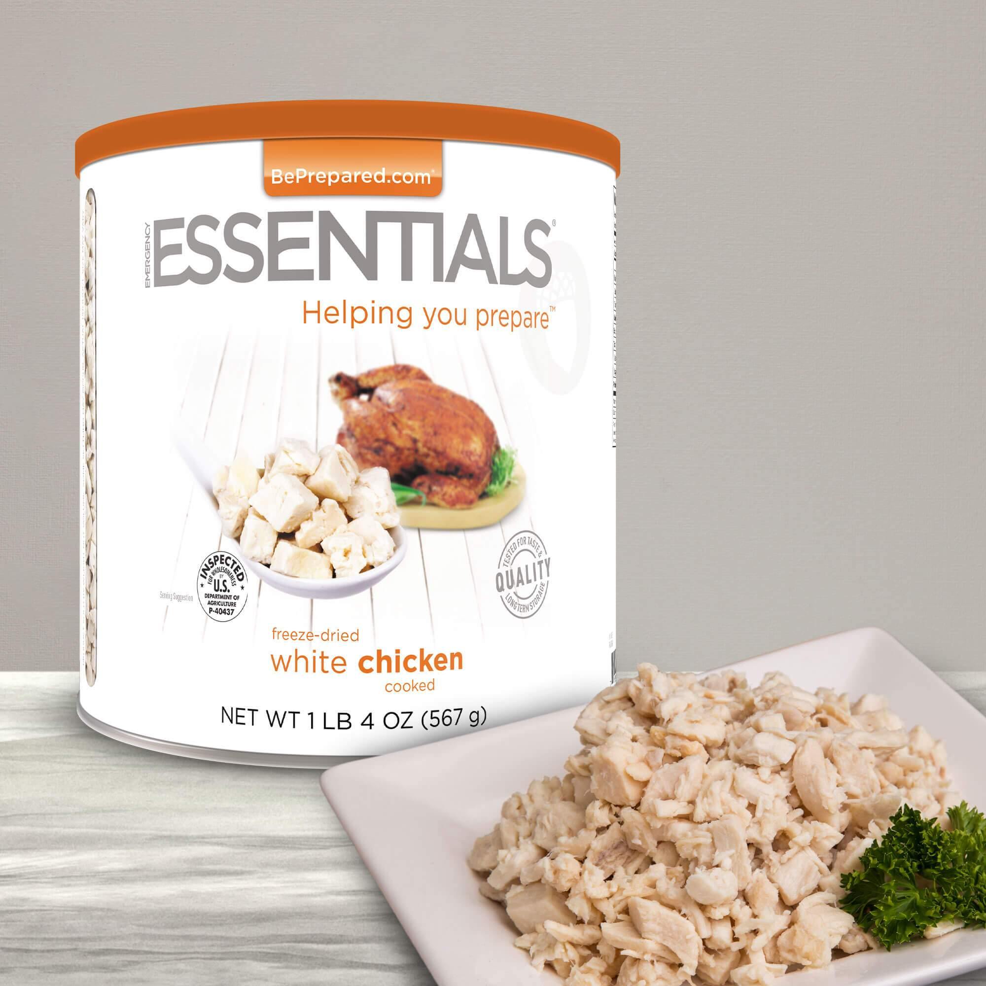 Emergency Essentials® Freeze-Dried Cooked White Chicken (4626450350220) (7367669514380)