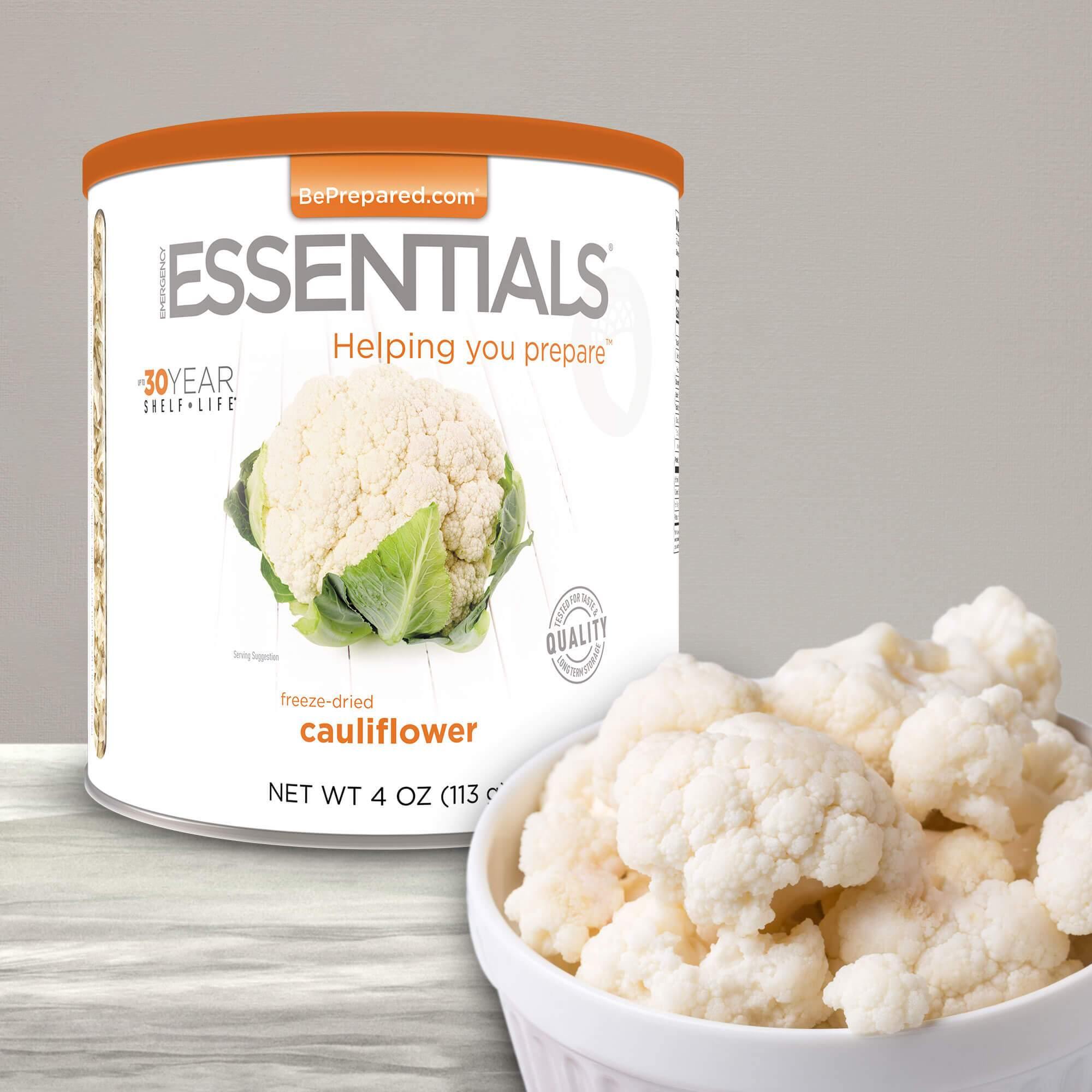 Emergency Essentials Freeze Dried Cauliflower Large 10 Can Be   Cauliflower 