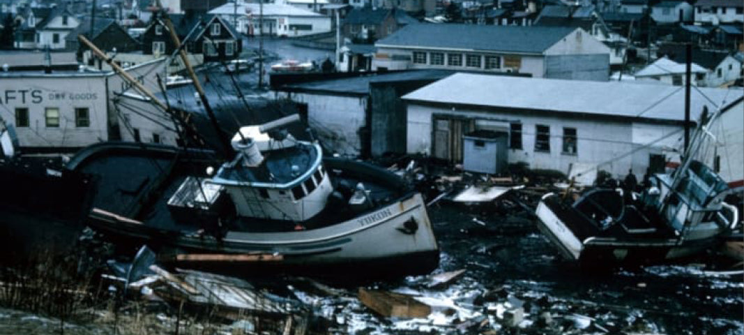 Destroyed boat 1964 Earthquake Damage