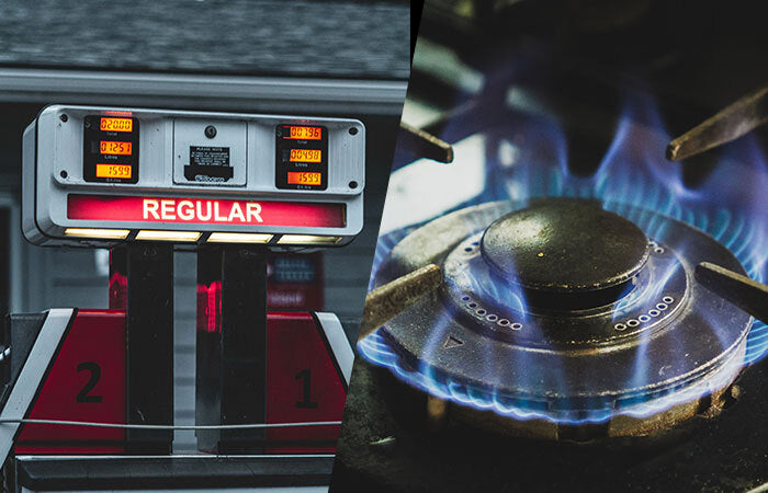 gas pump and gas stove top