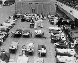 Nurses tending flu patients in Oakland, 1918 - vaccine