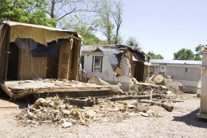 This trailer park suffered devistation after a tornado.