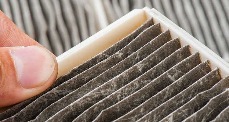 dirty dusty home air filter