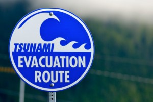 Tsunami Evacuation Route Sign - Could a Tsunami happen in the Pacific Northwest?
