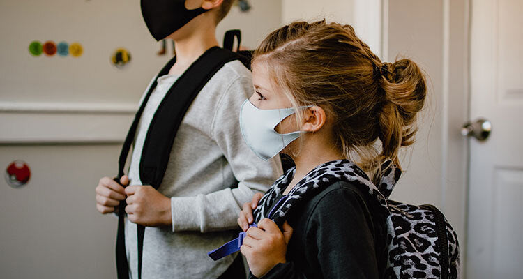 Kids in face masks