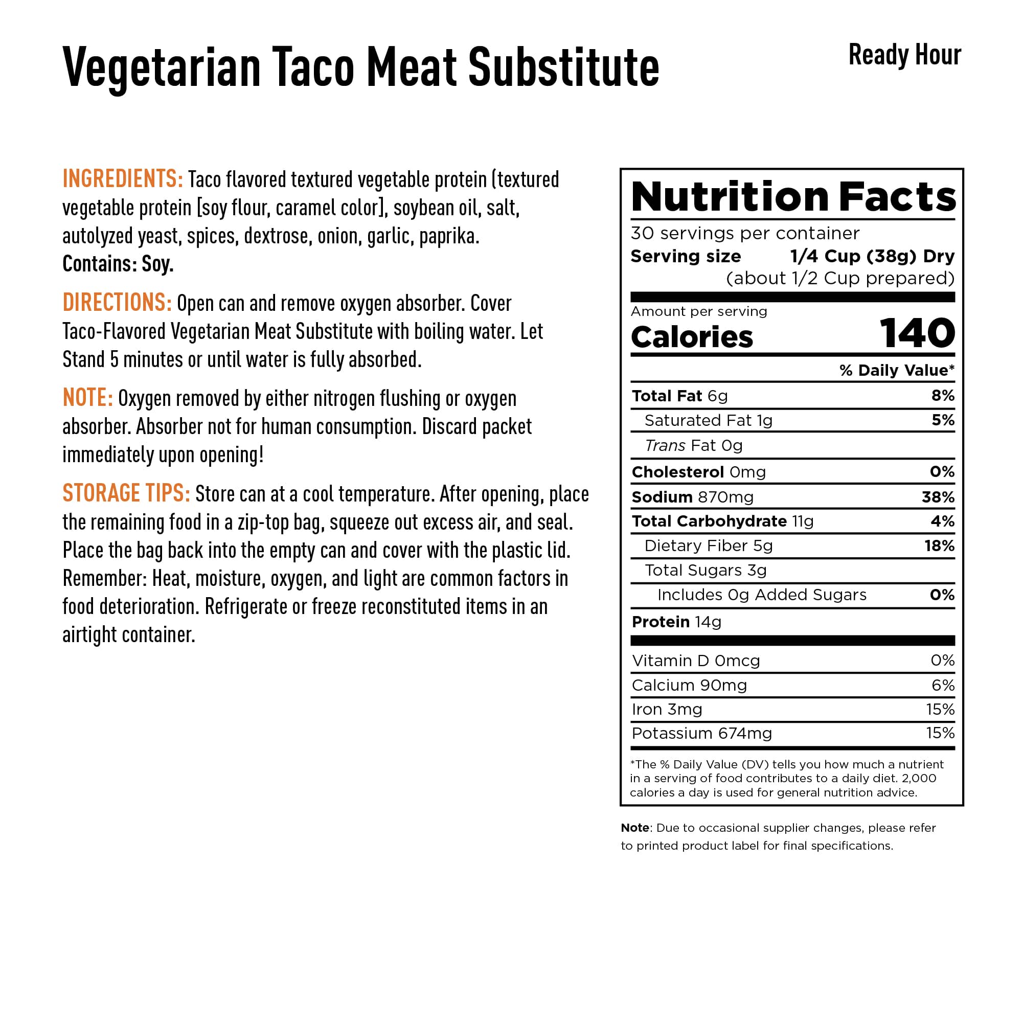 Vegetarian Taco Meat Substitute