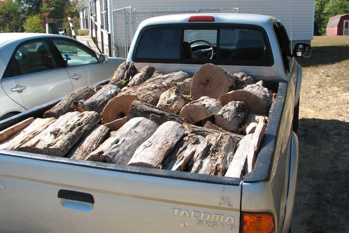 Wood in truck